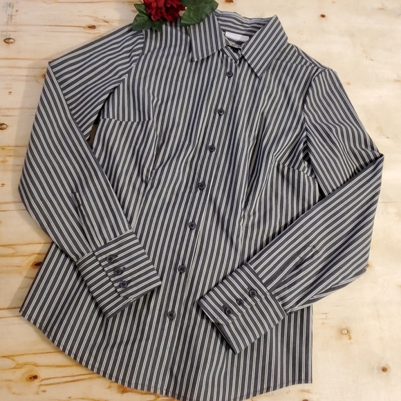 New York & Company Tops - New York & Co Striped Button Down